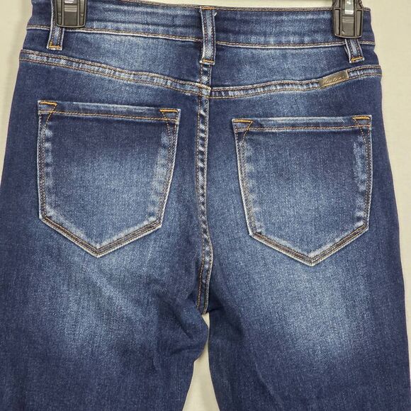 KanCan for Maurices Distressed Skinny Jeans Dark Wash 25 - Picture 5 of 9